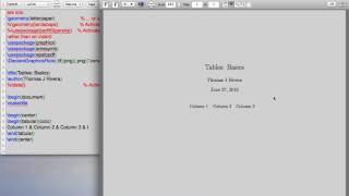 LaTex Tutorial 7: Basic Tables
