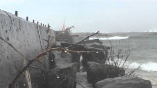 Wind and waves at Pere Marquette Beach on Oct. 19, 2015
