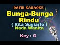 Bunga Bunga Rindu (Karaoke) Rita Sugiarto Nada Wanita / Cewek Female key G Dangdut original