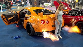 Supercars Revving at Car Show - LOUD SVJ, GT-R R35 Catches FIRE, Regera, Top Secret Supra