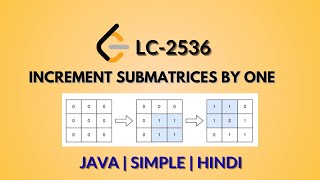 Increment Submatrices by One | Leetcode 2536 | Java Hindi