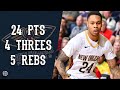 Jordan Hawkins 24 pts 4 threes 5 rebs vs Blazers 24/25 season