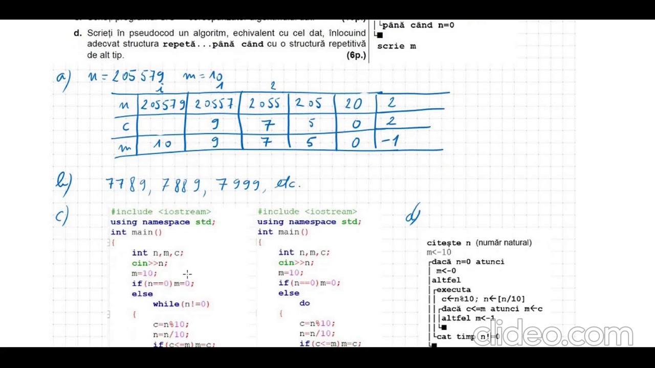 Test Antrenament Bacalaureat Informatica 1/2021 Rezolvat - YouTube