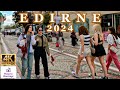 TURKEY EDIRNE CITY CENTER WALKING TOUR | HISTORICAL PLACES, MARKETS, BAZAARS | APRIL 2024 | UHD 4K