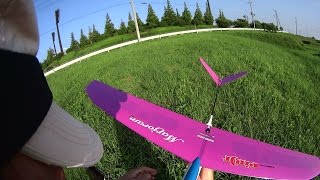 ラジコン グライダー OK模型 PILOT Marjoram 2 夕方 北運動公園 西側