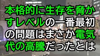 電気代が高過ぎる！という形で日常生活が困難になるとは。食料危機どうこう以前に