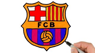 How to Draw FC Barcelona Logo Easy |  Football Clubs in the World
