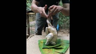 Bushcraft cooking | building mud oven and cook , chicken cooking recipe #cooking #shorts