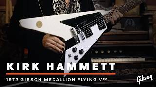 Kirk Hammett shows Mark Agnesi his 1972 Gibson Medallion Flying V™