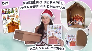 COMO FAZER PRESÉPIO COM PAPELÃO | PRESÉPIO PARA IMPRIMIR E MONTAR | CASINHA PARA PRESÉPIO DE PAPELÃO