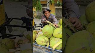 Do you like fresh coconut water? - Fruit Cutting Skills!