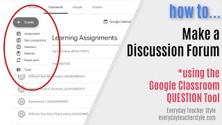 Google Classroom Question Discussion Tips