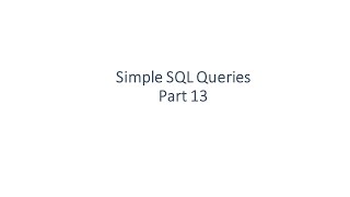 Simple SQL Queries: Part 13 - Update Examples