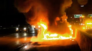 Ripping Freeway Car Fire | POMONA, CA 10.24.21