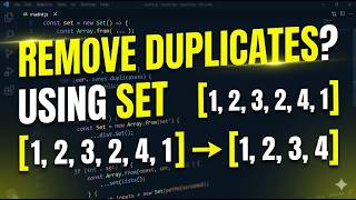Remove Duplicates using Set in JavaScript | Coding Interview Question
