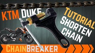 #125 🏍 KTM Chain shortening with chain breaker tool how to tutorial