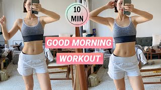 十分钟早晨全身唤醒+拉筋运动 | 好心情能量满满开启一天 | FEEL GOOD 10 Min Morning Workout [艾琳]