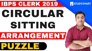 Reasoning Circular seating Puzzle  arrangement IBPS CLERK 2019 Exams