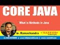 Core Java Tutorials | What is Methods in Java? | Mr.Ramachandra