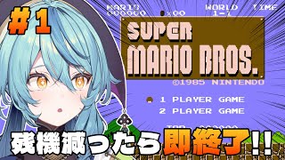 【スーパーマリオブラザーズ】1日目：残機一つでも減ったら即終了！！【にじさんじ/珠乃井ナナ】