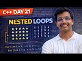 C++ Day 21 | Nested Loops Explained with Patterns & Real Examples (Beginner Friendly)
