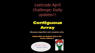 Leetcode Python Solution | Contiguous Array #525