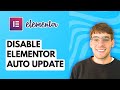 How to Disable Elementor Auto Update [2026 Full Guide]