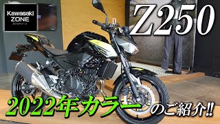 「最新 2022年モデル Z250」メタリックスパークブラック×メタリックマットグラフェンスチールグレーのカラーチェック！足付きや特徴もご紹介！カワサキゾーン / KAWASAKI ZONE