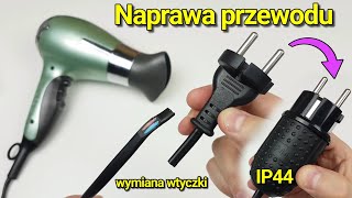 Montaż wtyczki na przewód elektryczny - wtyczka bryzgoszczelna IP44 16A 230V 50Hz