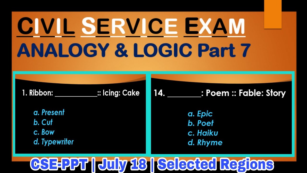 Civil Service Reviewer 2021 | Analogy And Logic Part 7 - YouTube