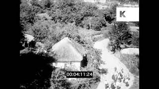 1930s Ukraine, Countryside, Rural Roads, Thatched Cottage, 35mm