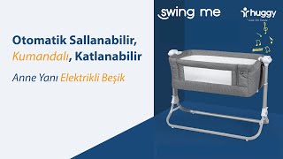 Huggy Swing Me Otomatik Sallanabilir Kumandalı Katlanabilir Anne Yanı Elektrikli Beşik