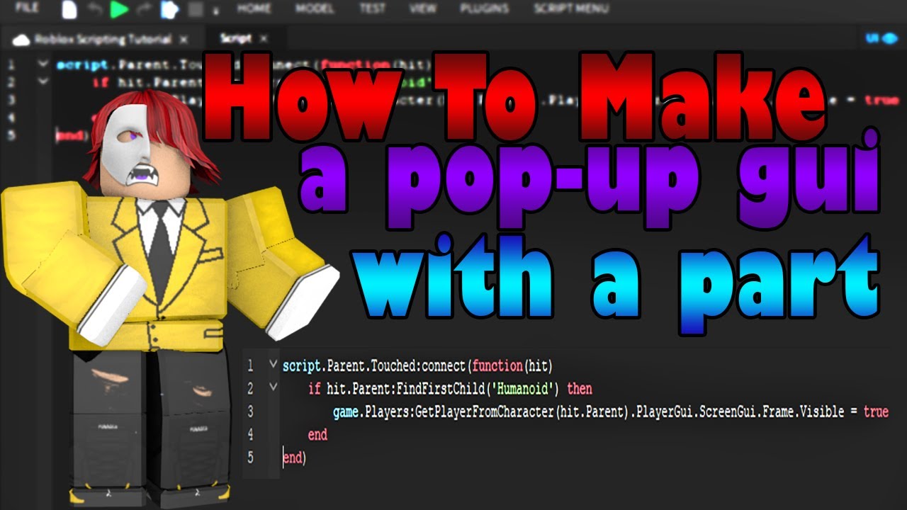 Roblox Scripting Tutorial | How To Make A Pop-Up GUI With A Part - YouTube