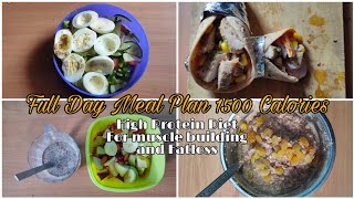 Full Day Meal Plan 1500 Calories| High Protein Muscle Building and Fatloss Diet Plan| Indian Food