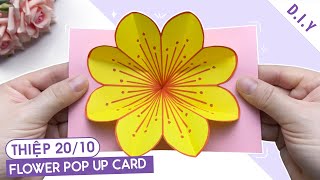 FLOWER POP UP CARD MAKING / HOW TO MAKE A 3D FLOWER POP UP GREETING CARD / HANDMADE WOMEN'S DAY CARD