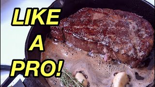 🥩 How to Reverse Sear a Steak From Oven to Stovetop! Easy \u0026 Foolproof Ribeye Steak Recipe!