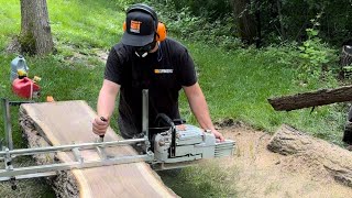 Epic Black Walnut Slab Milling with Stihl MS 881 \u0026 Granberg Alaskan Mill | Woodworker's Dream!