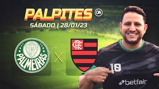 Palpites de Futebol para hoje 28/01/2023 - Palmeiras x Flamengo - Supercopa do Brasil + R$5 GRÁTIS!