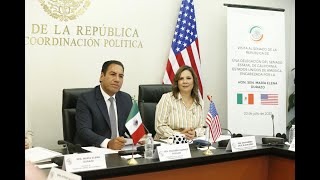 Senadora Gina Andrea Cruz Blackledge, en reunión con senadores del estado de California, EU