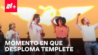 Momento del desplome de templete en evento de Jorge Álvarez Máynez - En Una Hora