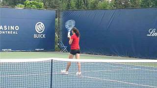 Agnieszka Radwanska Practicing on SF Saturday