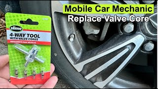 Mobile Car Mechanic - Replacing Tire Valve Core