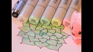 Copic Drawing: Succulents
