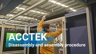 How to disassemble acctek 1530 fiber steel metal laser cutting machine with rotary and full cover?