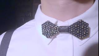 【アルミ製蝶ネクタイ】透かしデザインBlack　蝶ネクタイ　bow tie 金属製蝶ネクタイ　メンズアクセサリー　メンズファッション　シャツ　サスペンダー　コーデ