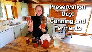 Canning Day! Rhubarb BBQ Sauce, Relish & Starting Fermented Drinks from Scratch