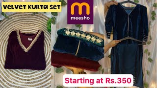 😍Best velvet kurti set under 600 | meesho kurti haul #meesho #velvetsuits #kurtihaulunder500