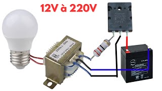 How to make a 12V to 220v inverter with a single transistor