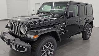 2024 JEEP WRANGLER 4 DOOR SAHARA BLACK 4K WALKAROUND 24J353