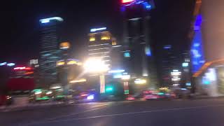 中国 成都の夜の街並み @車窓から